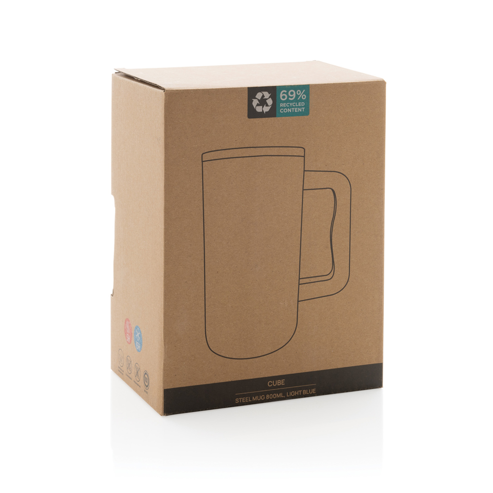 Cube Becher aus RCS recyceltem Stahl 800ml