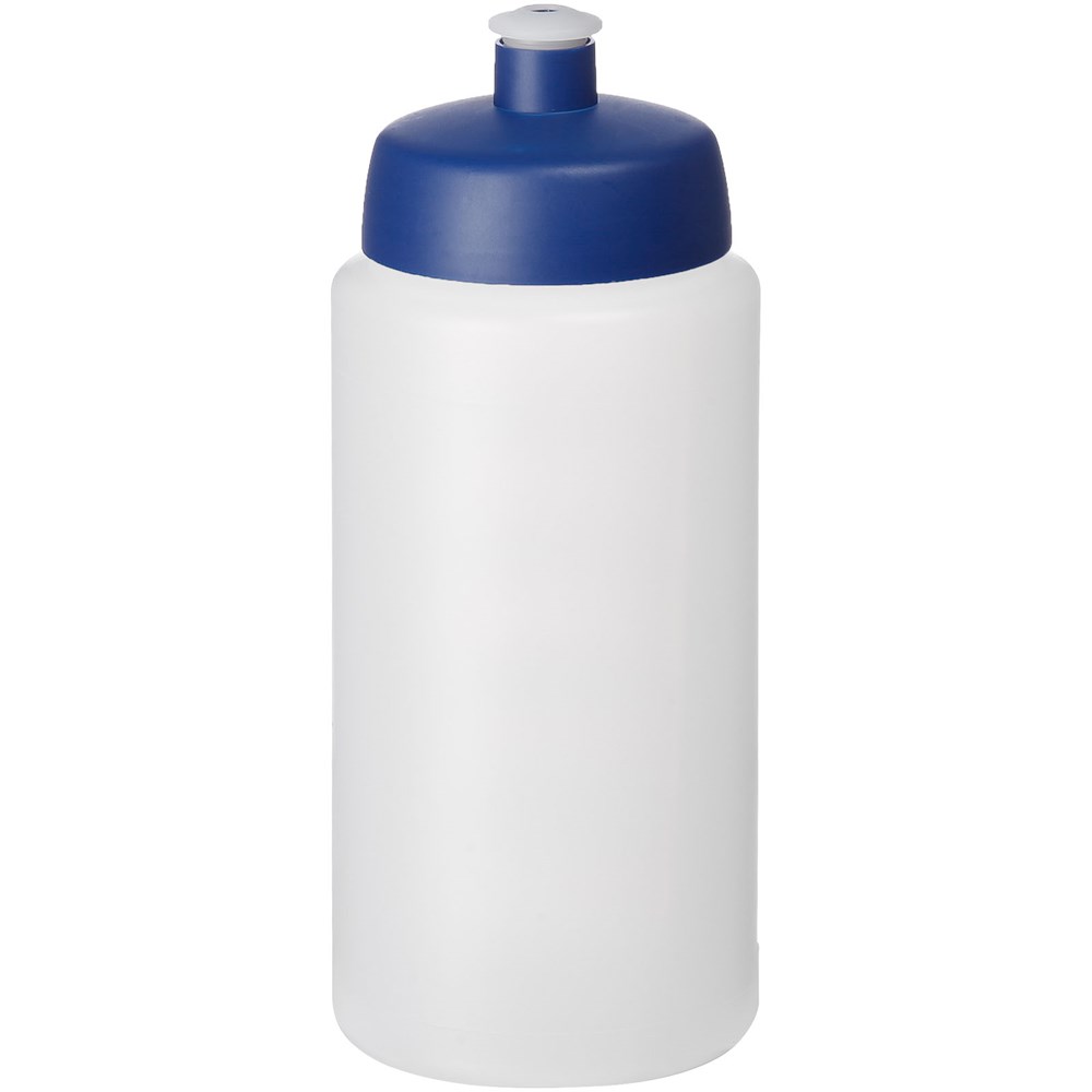 Baseline® Plus grip 500 ml Sportflasche mit Sportdeckel - transparent, blau